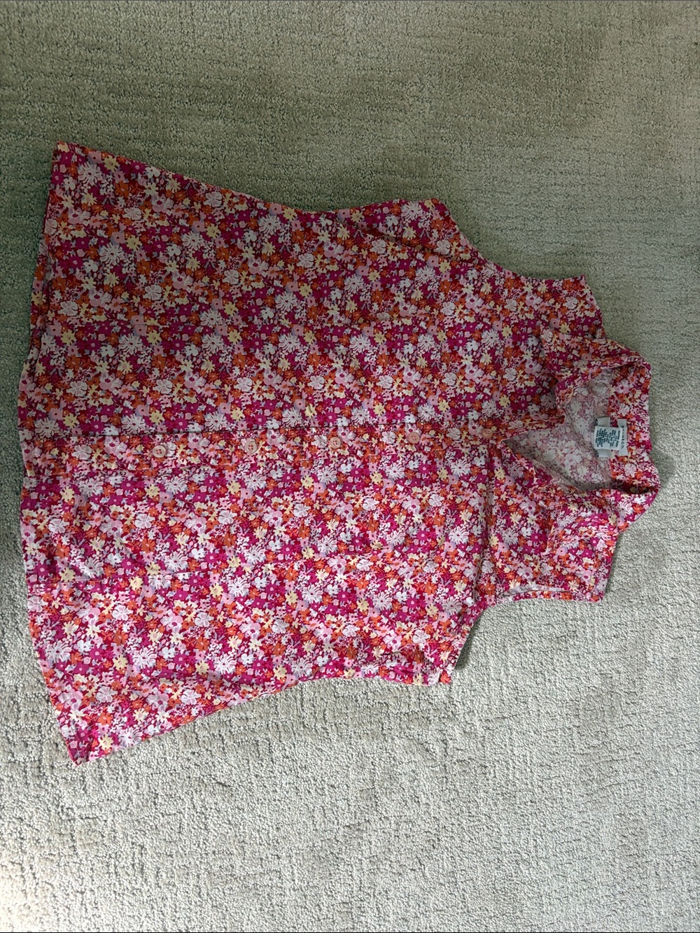 GAP Women’s Pink Floral Sleeveless Top Size Large Cotton Spring Summer